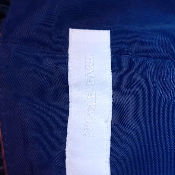 Silk Nicole Farhi Ballgown Navy Blue & Bronze full skirt Strapless bodice UK 14 - Picture 11 of 12